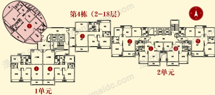 二期4号楼（2-18层）平面图