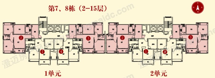 二期7、8号楼（2-15层）平面图