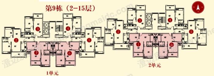 二期9号楼（2-15层）平面图